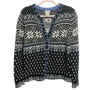 L.L. Bean Faire Isle Vintage Cardigan Sweater